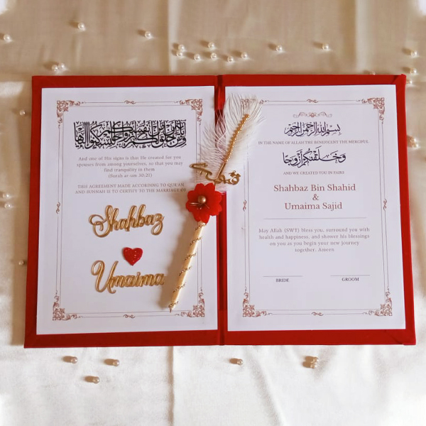 Nikkah booklet and pen